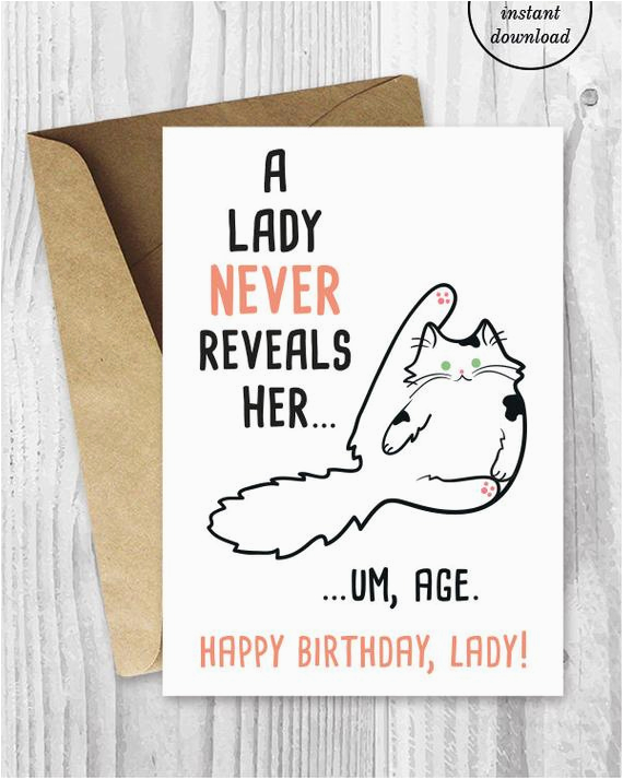 funny birthday cards for her printable