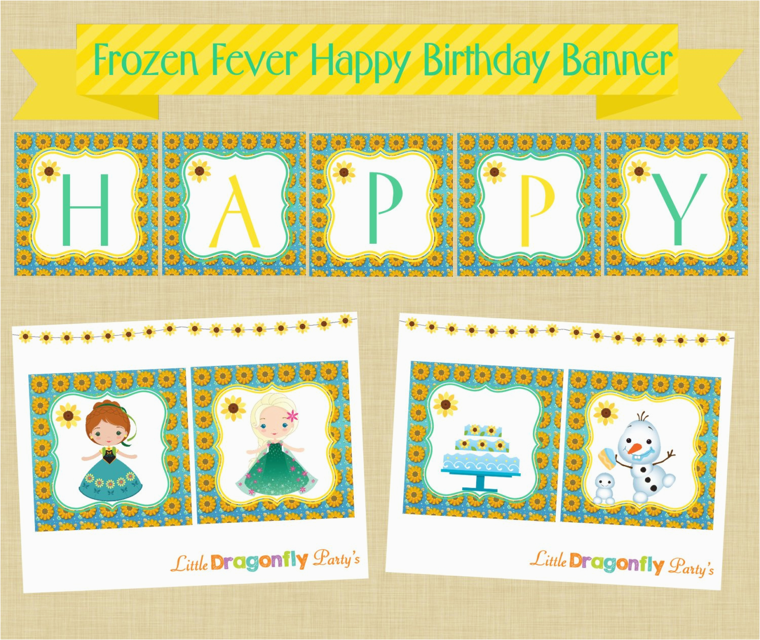 frozen fever happy birthday banner