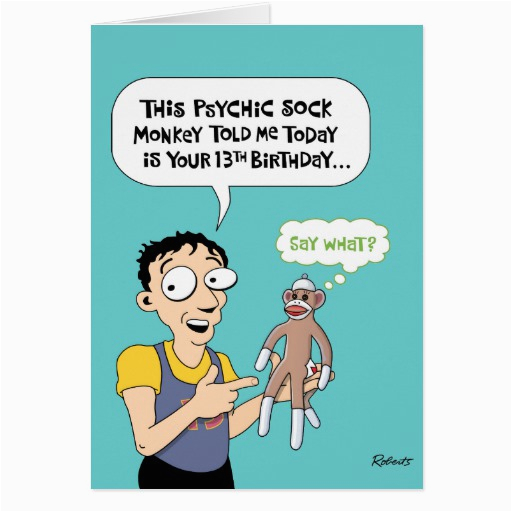 funny 13th birthday cards