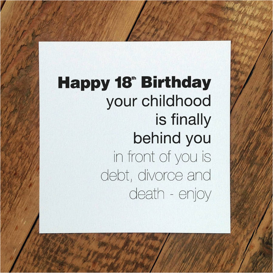 funny 18th birthday card childhood is behind you
