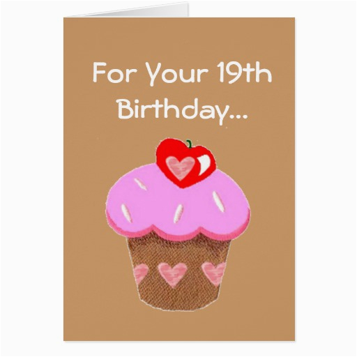 funny chocolate cupcake 19th birthday greeting card 137200102075820070