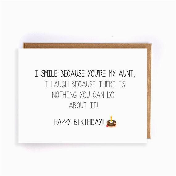 funny happy birthday card for aunt blank