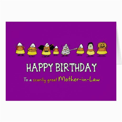 humorous halloween birthday for mother in law card 137612061508727787
