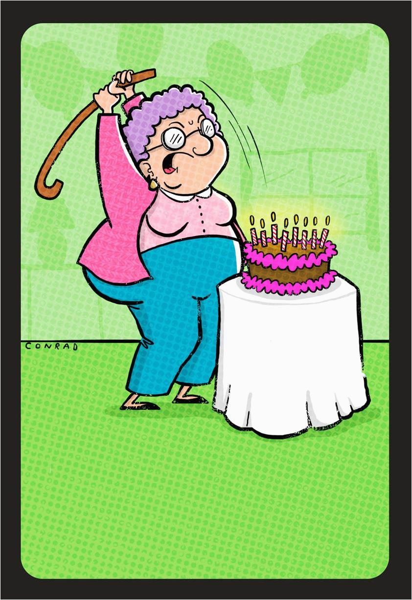 cake smashing grandma funny birthday card 349zzb8130
