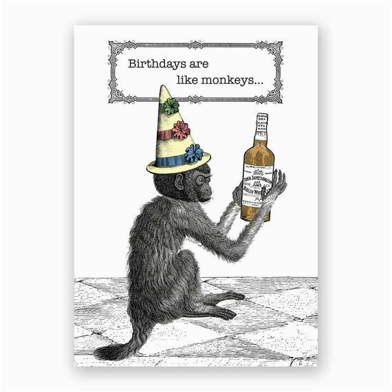birthdays are like monkeys card drinking