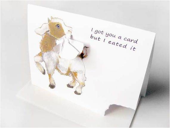 funny card cute goat art greeting card