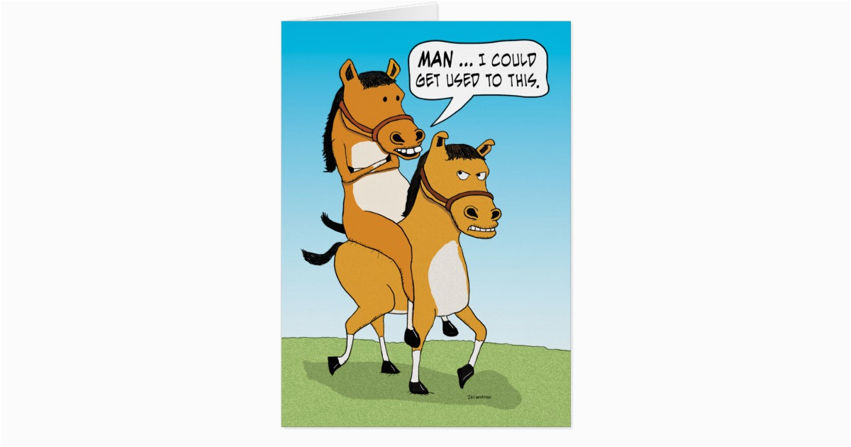 funny horse riding horse birthday card 137826062151896258