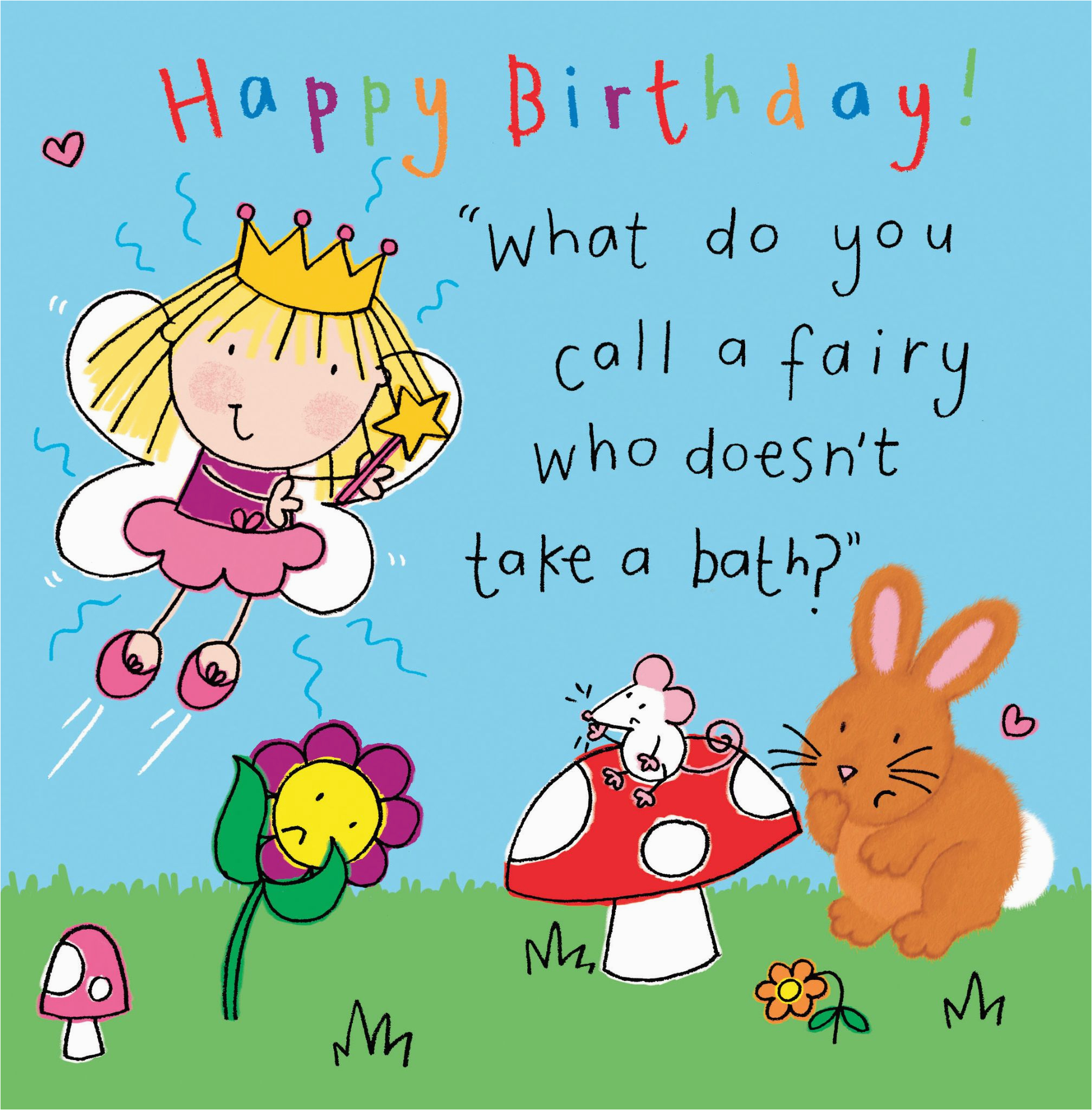 fairy funny joke birthday card for kids tw435 4492 p