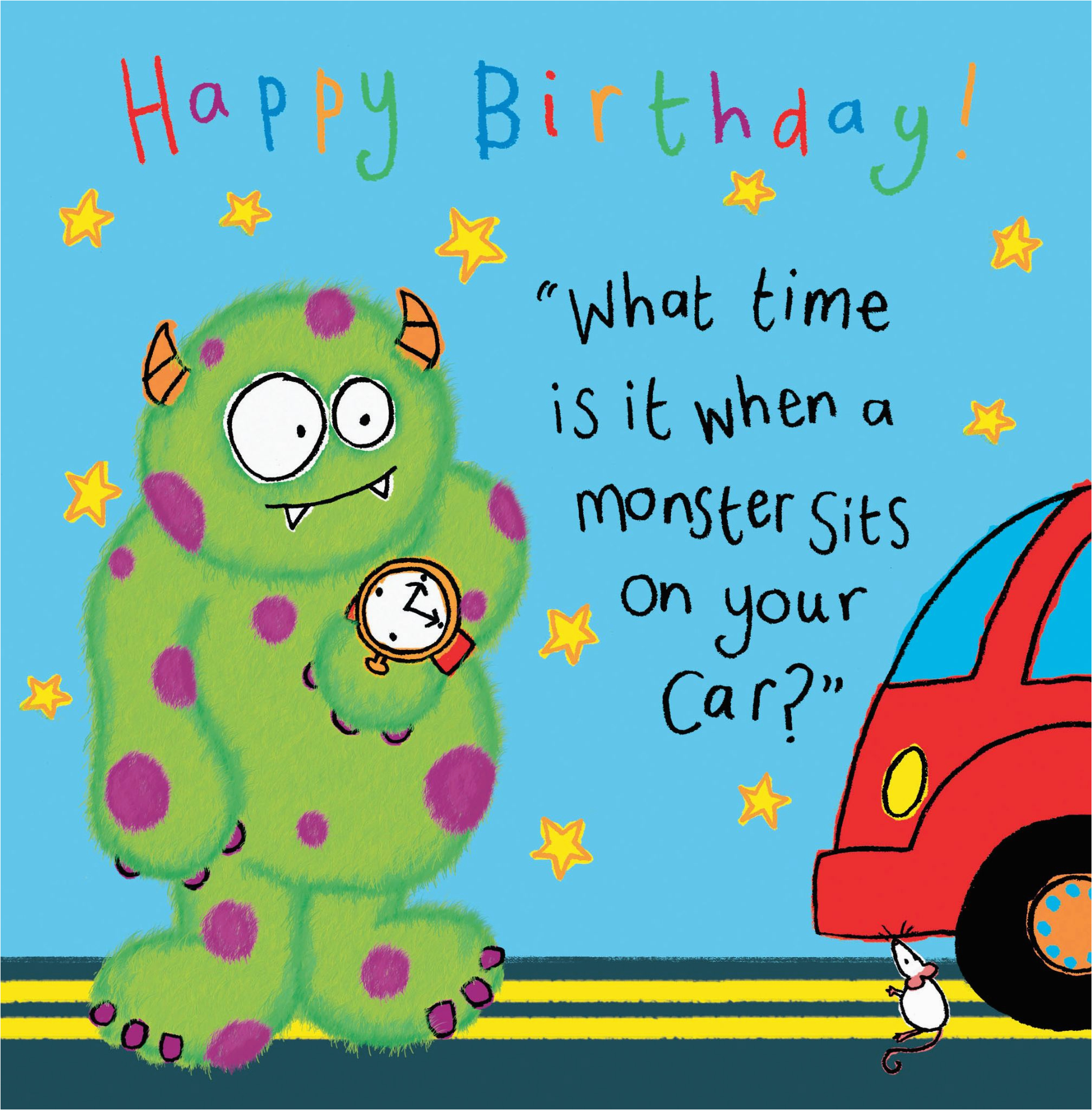 monster funny joke birthday card for kids tw430 4472 p