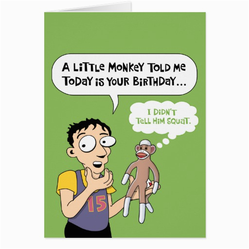 funny sock monkey birthday card 137384463364331110