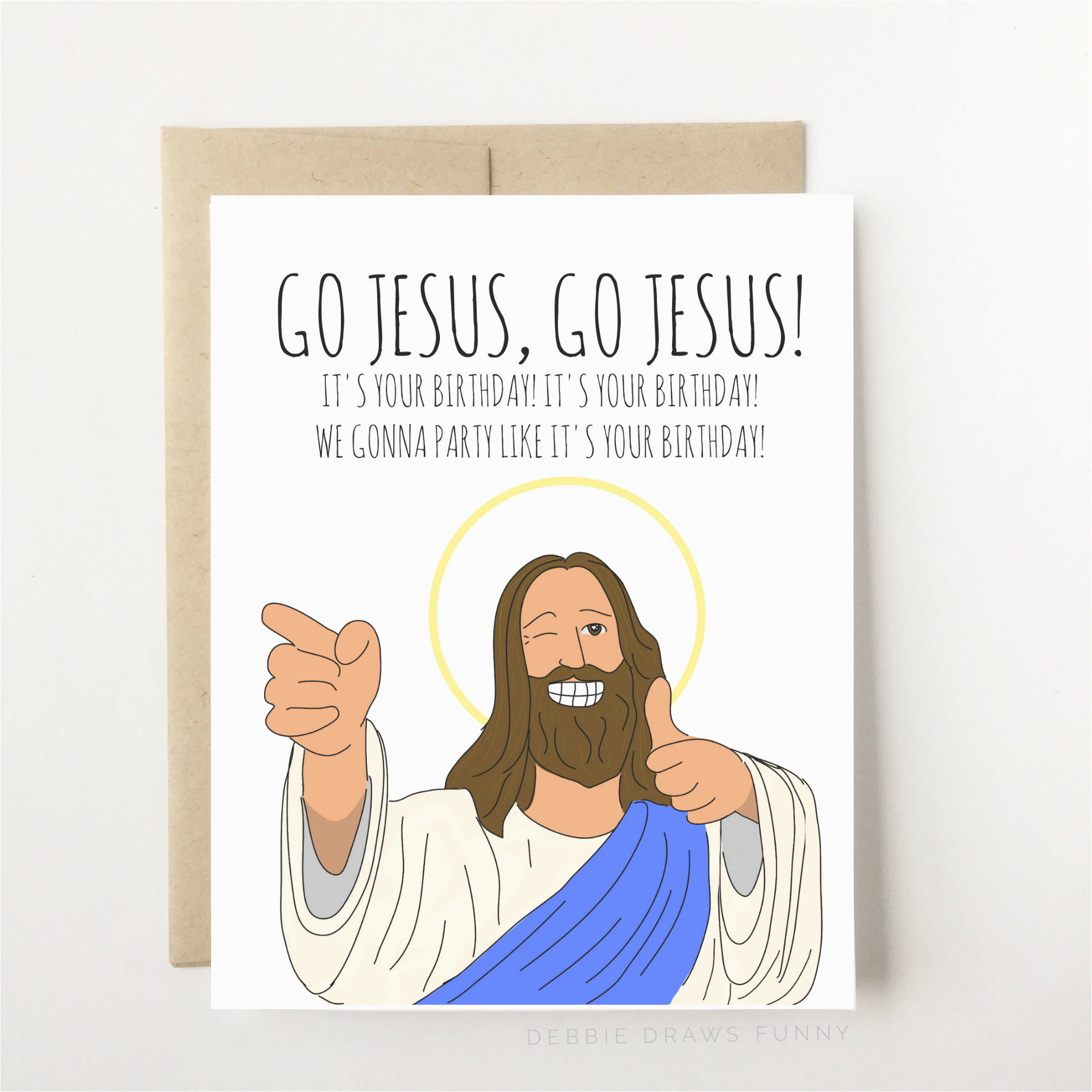 christmas card funny go jesus its your
