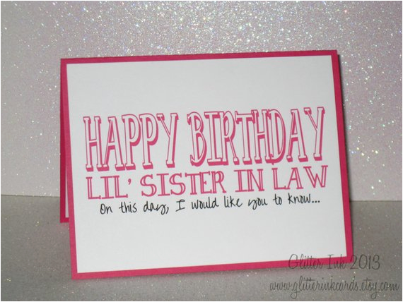 funny sister birthday card sister in law