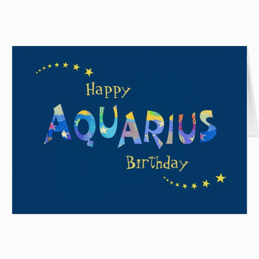 fun aquarius zodiac birth sign birthday greeting card 137299178264010208