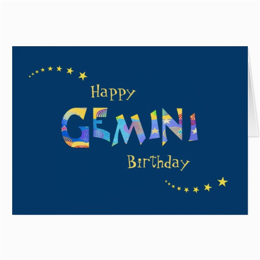 fun gemini zodiac sign birthday greeting card 137042477121050089