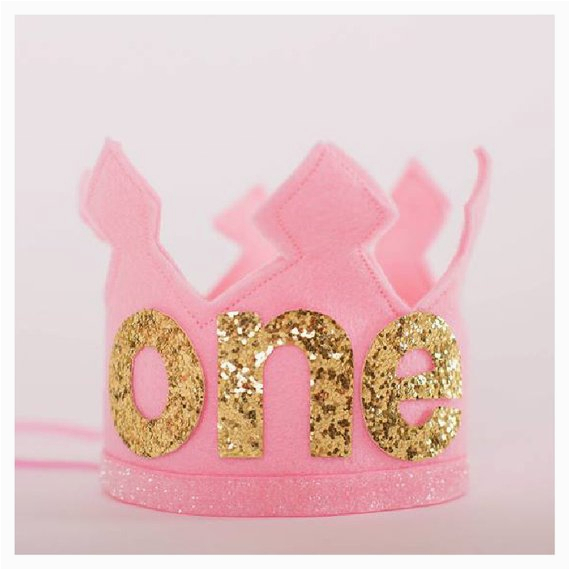 pink and gold birthday girl felt crown