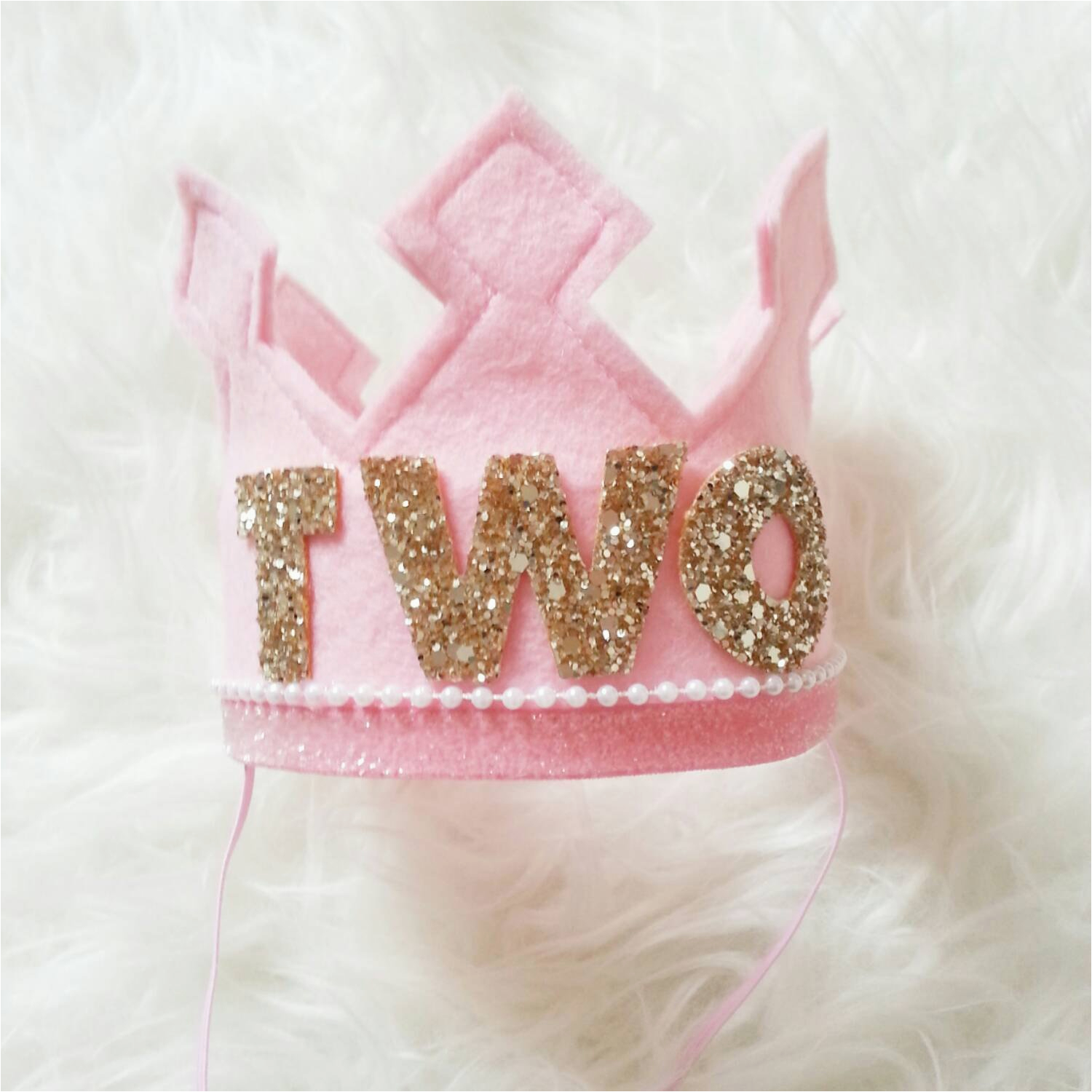 pink and gold birthday girl felt crown