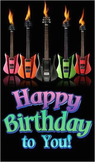 happy birthday to you image with guitars