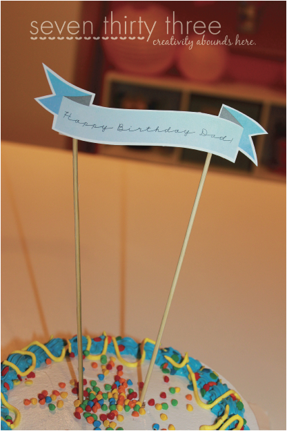 happy birthday cake topper free printable