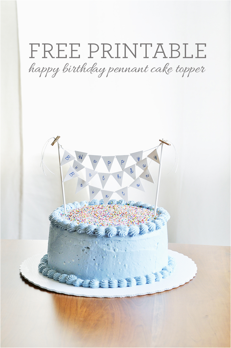 free printable birthday cake pennant