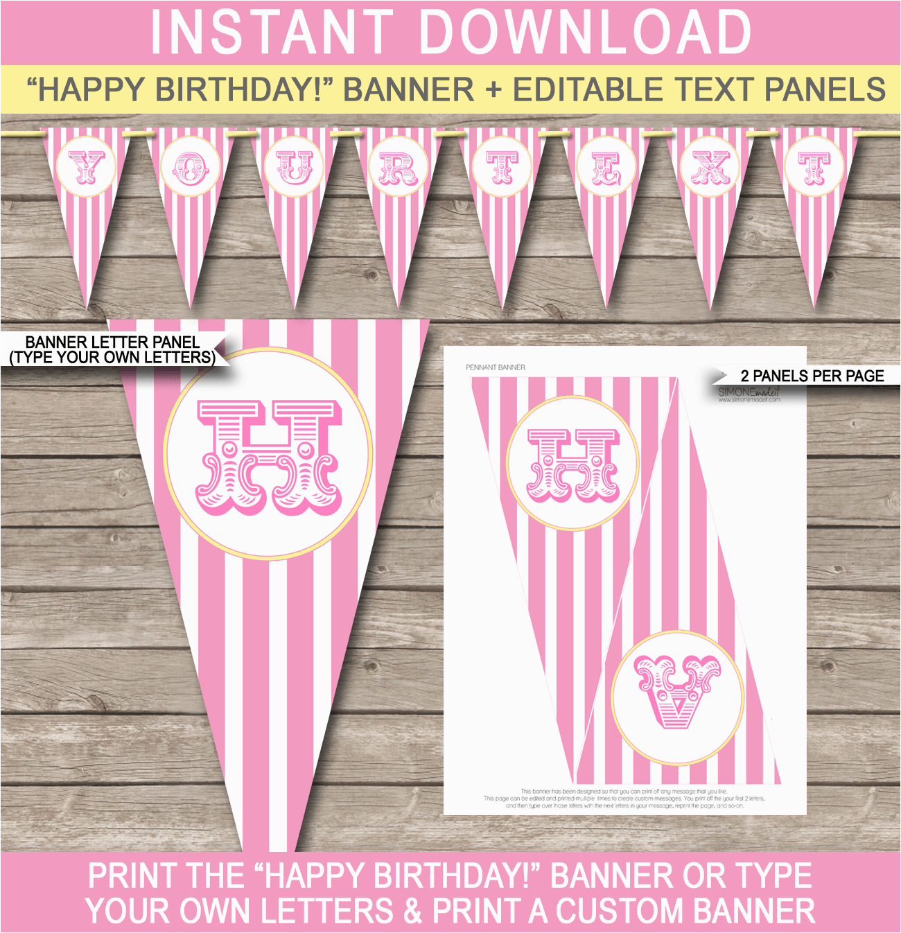carnival banner template pink yellow