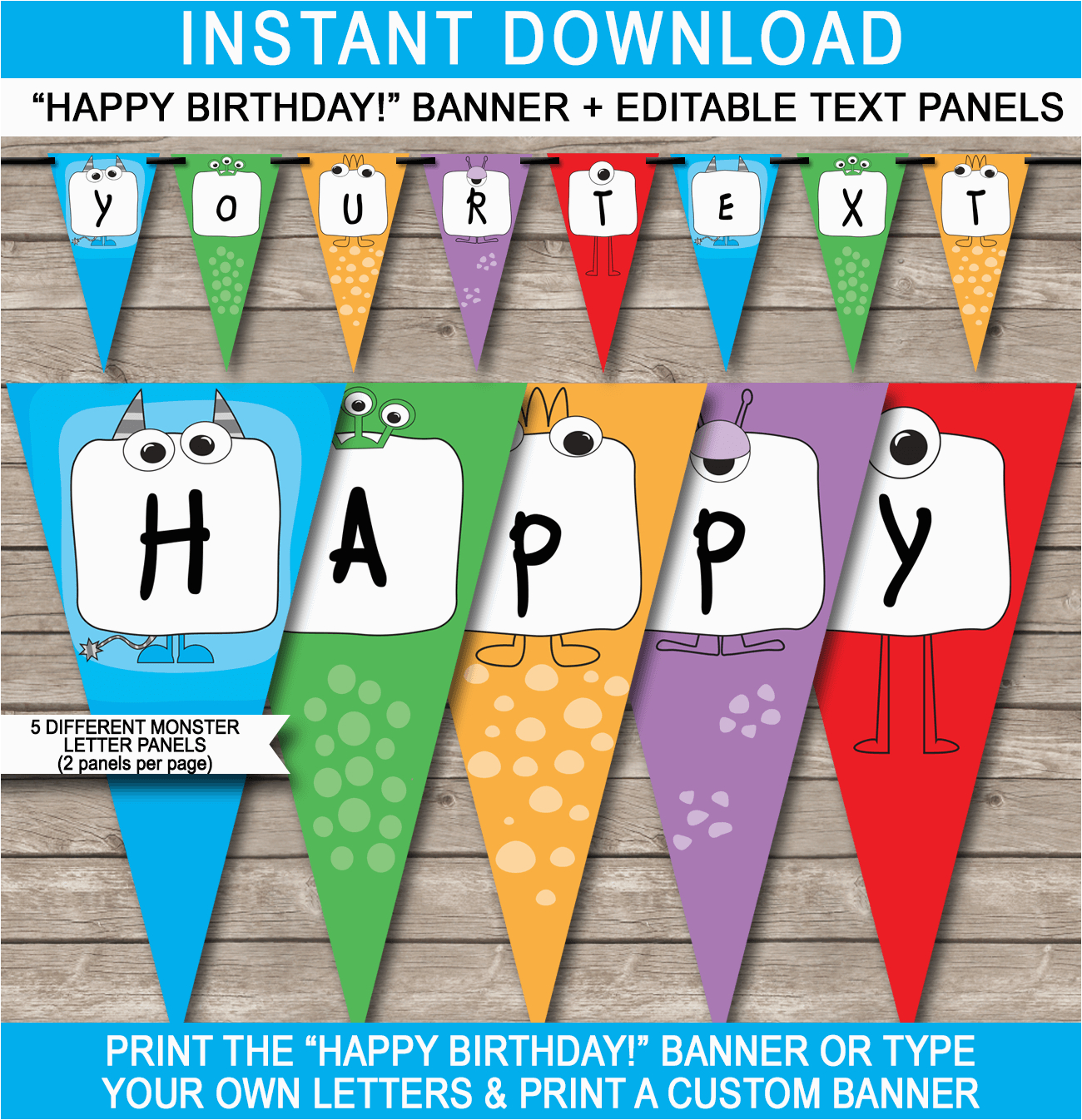 monster party banner template