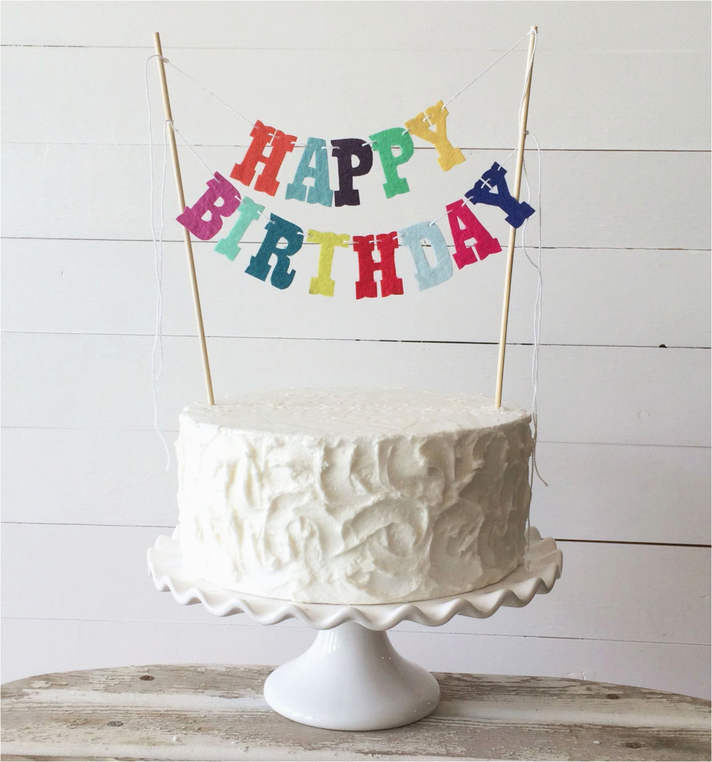 custom happy birthday felt banner cake