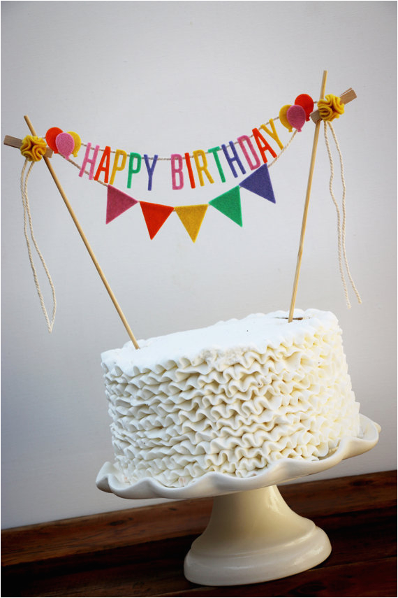 personalized cake banner birthday cake