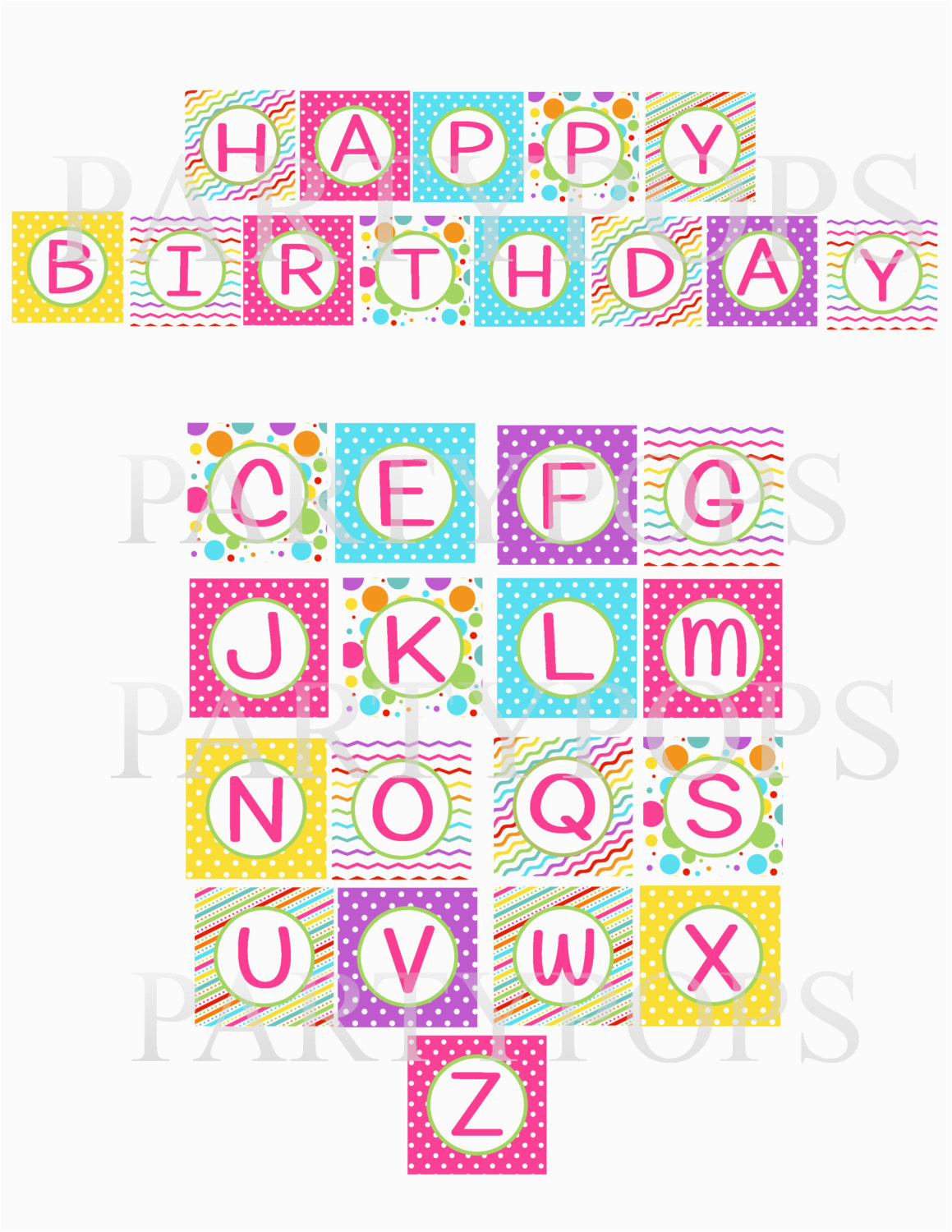 Happy Birthday Printable Letters - Customize and Print