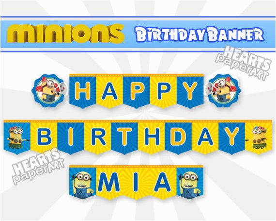 minions birthday banner happy birthday