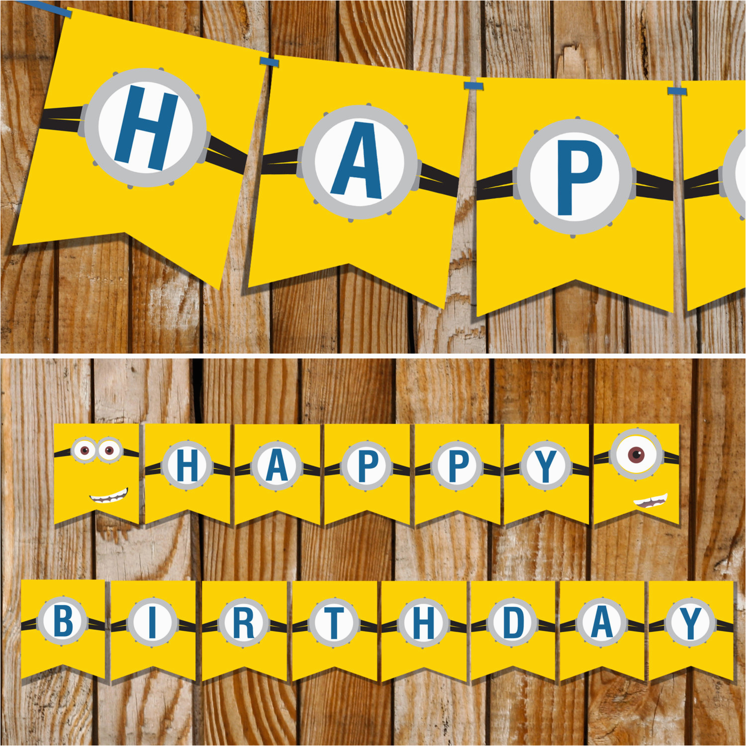 minion inspired happy birthday banner