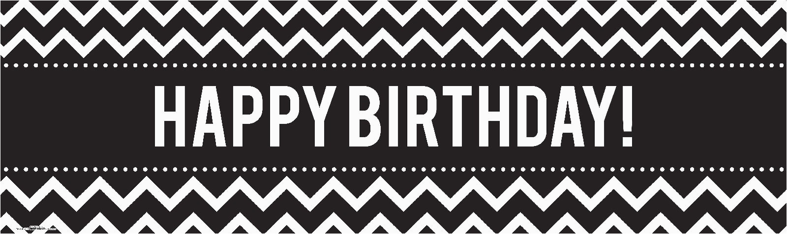 chevron black birthday banner