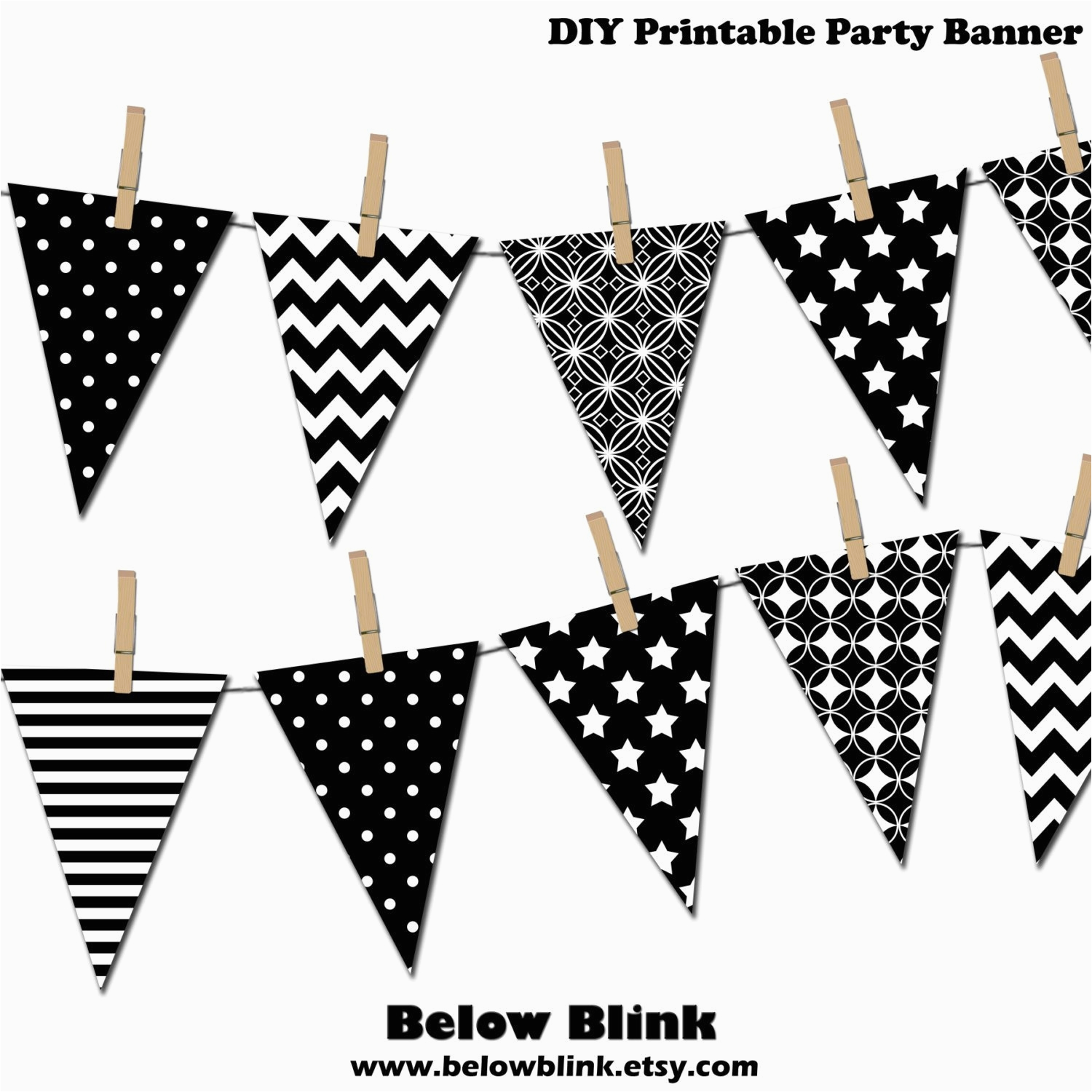 pennant banner clipart black and white 6200
