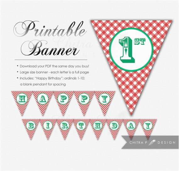 picnic happy birthday banner diy