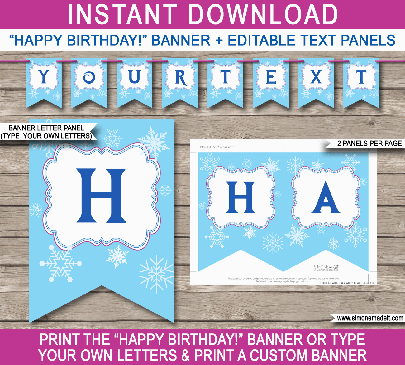 frozen party banner template