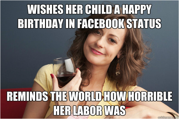 wishes her child a happy birthday in facebook status from happy birthday me...