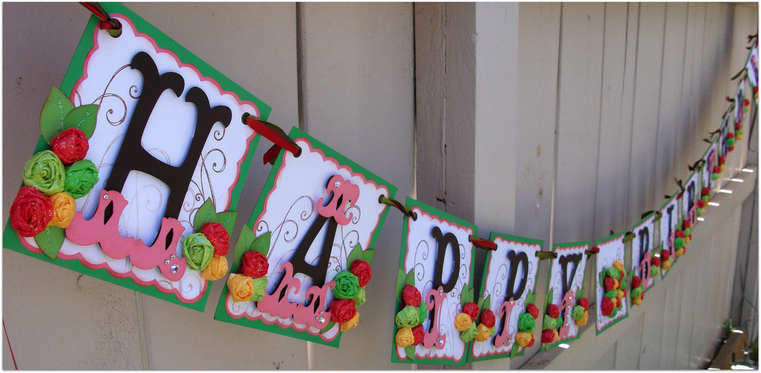 happy birthday banner handmade banner