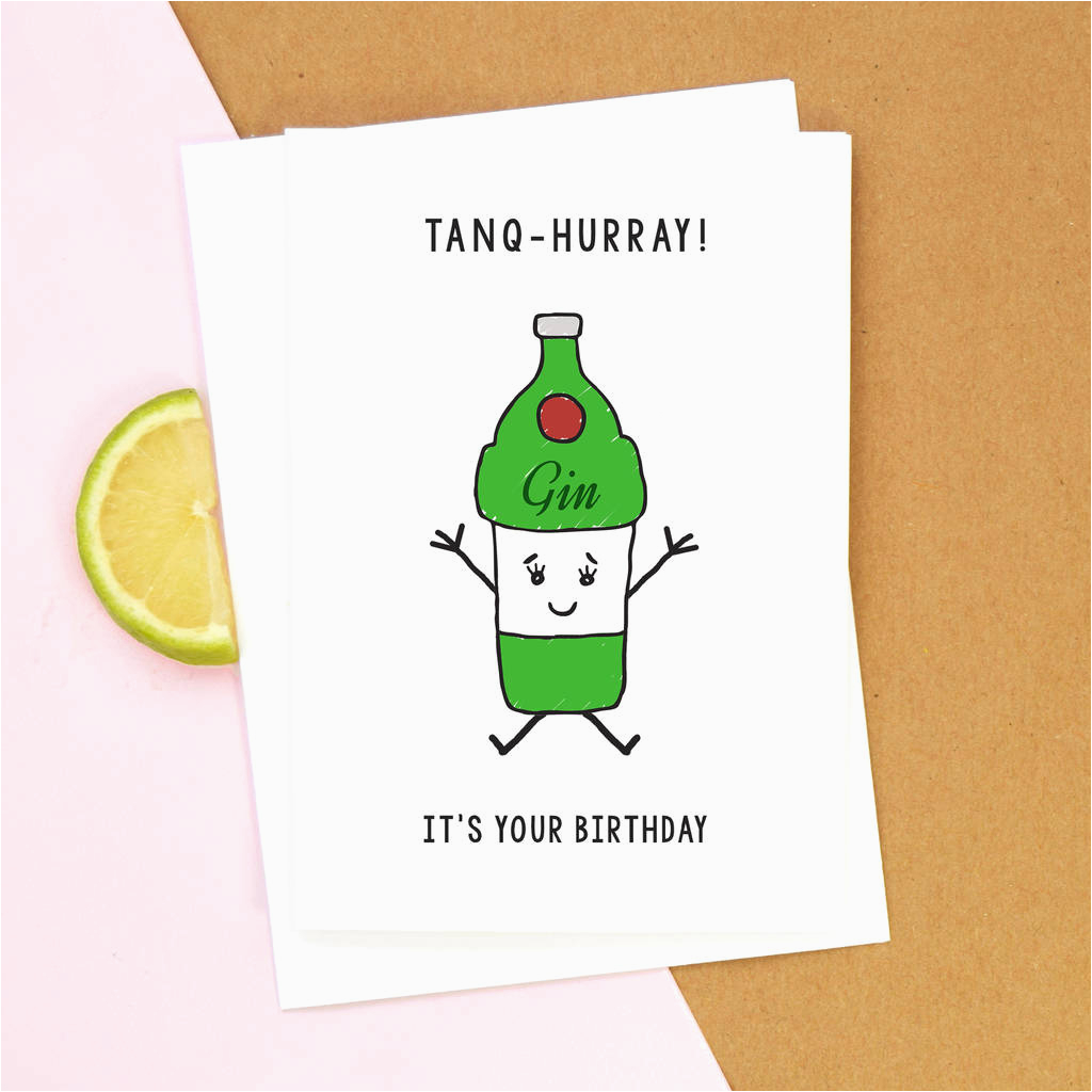 funny gin birthday card