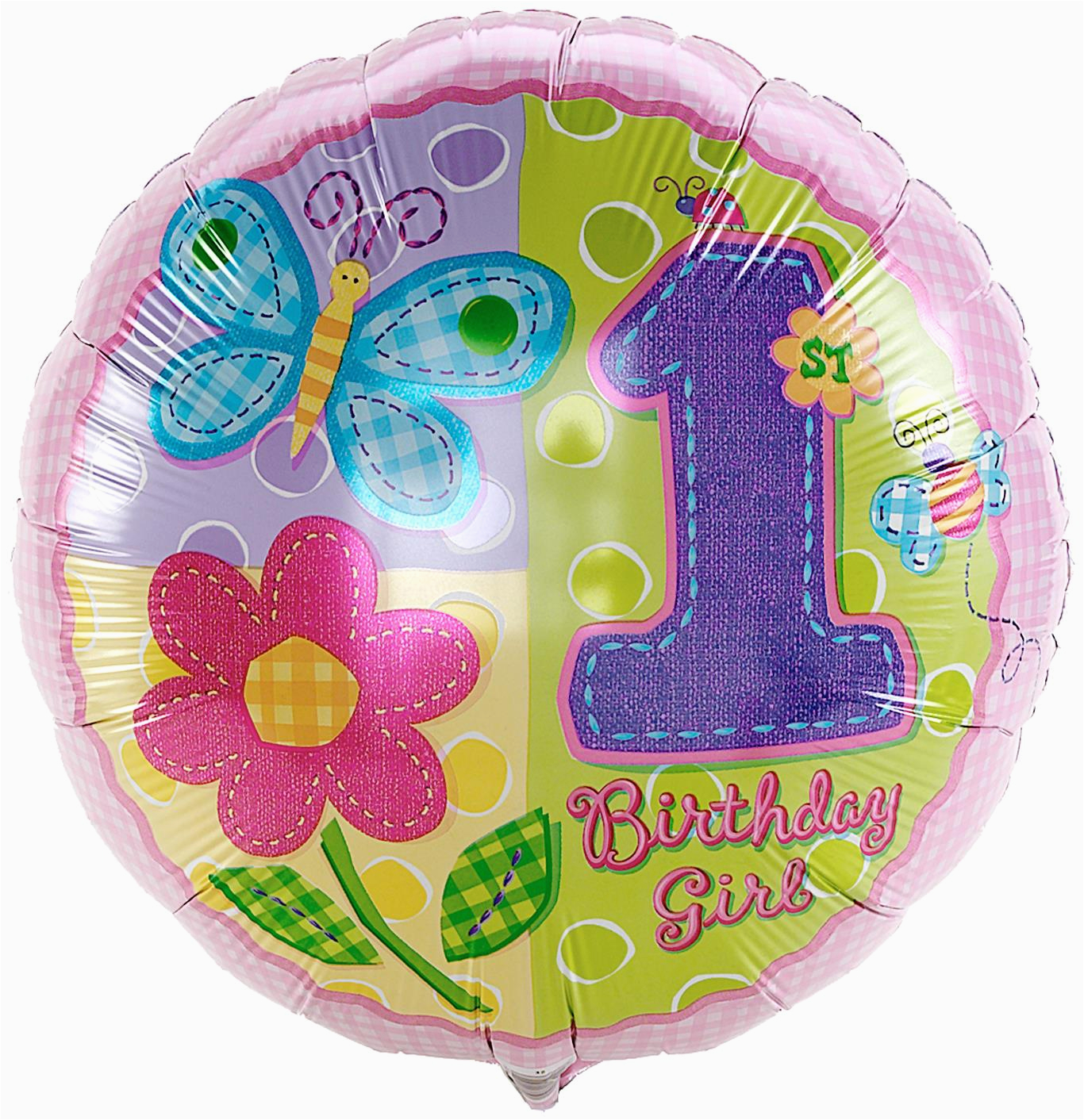p 6734 hugs stitches girl s 1st birthday foil balloon
