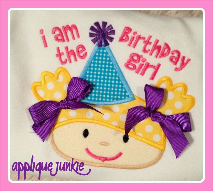 i am the birthday girl applique design