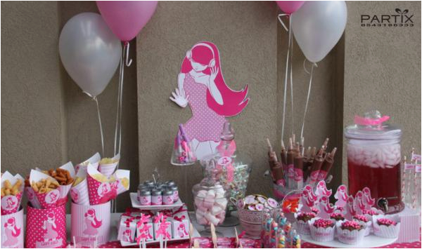 pink dance themed 10th birthday party