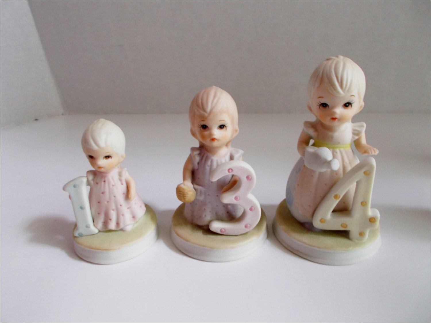 vintage lefton birthday girl figurines