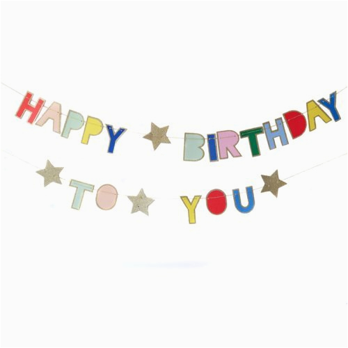 meri meri multicolor glittered happy birthday banner ap b011m8xgiq