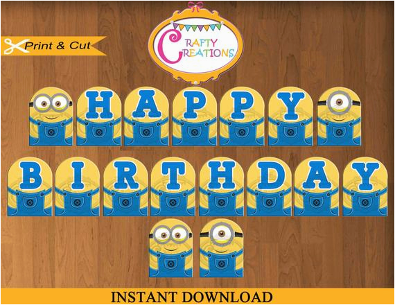 despicable me banner printable minions