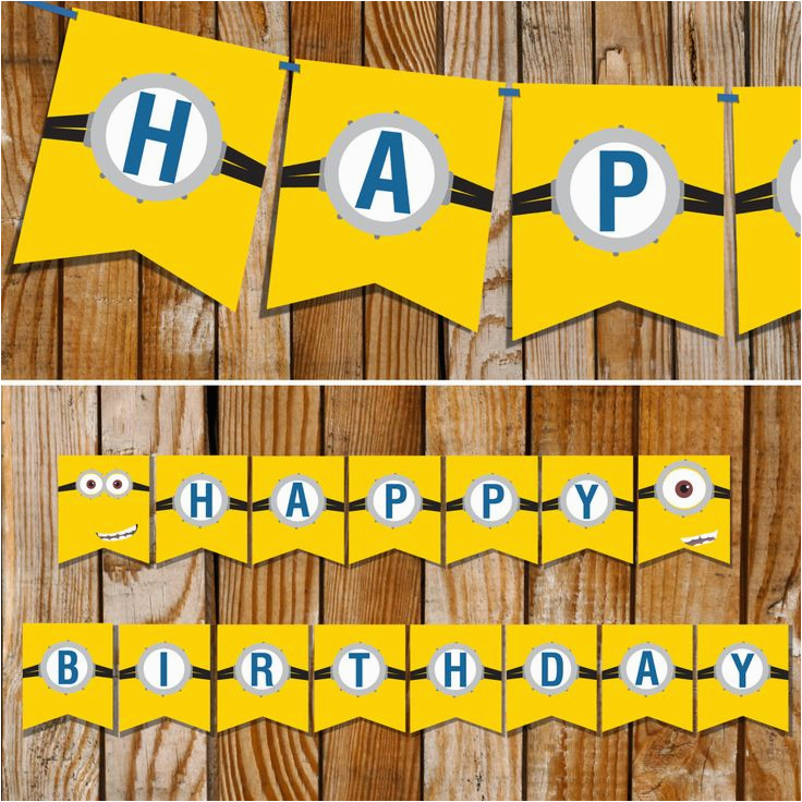 Free Printable Minion Birthday Banner - Printable Word Searches