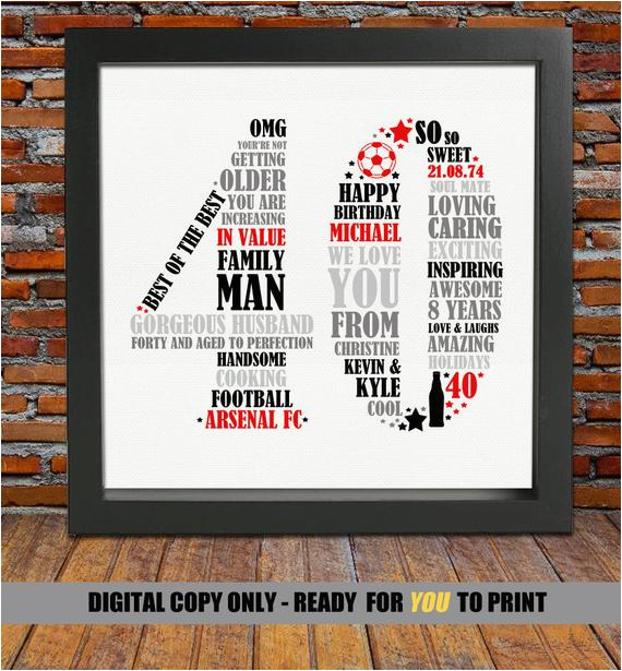 Personalised 40th Birthday Gifts for Him Personalized 40th Birthday Gift for Him 40th Birthday 40th