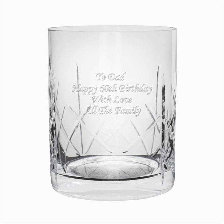 personalised crystal whisky tumbler 60th birthday gift for him