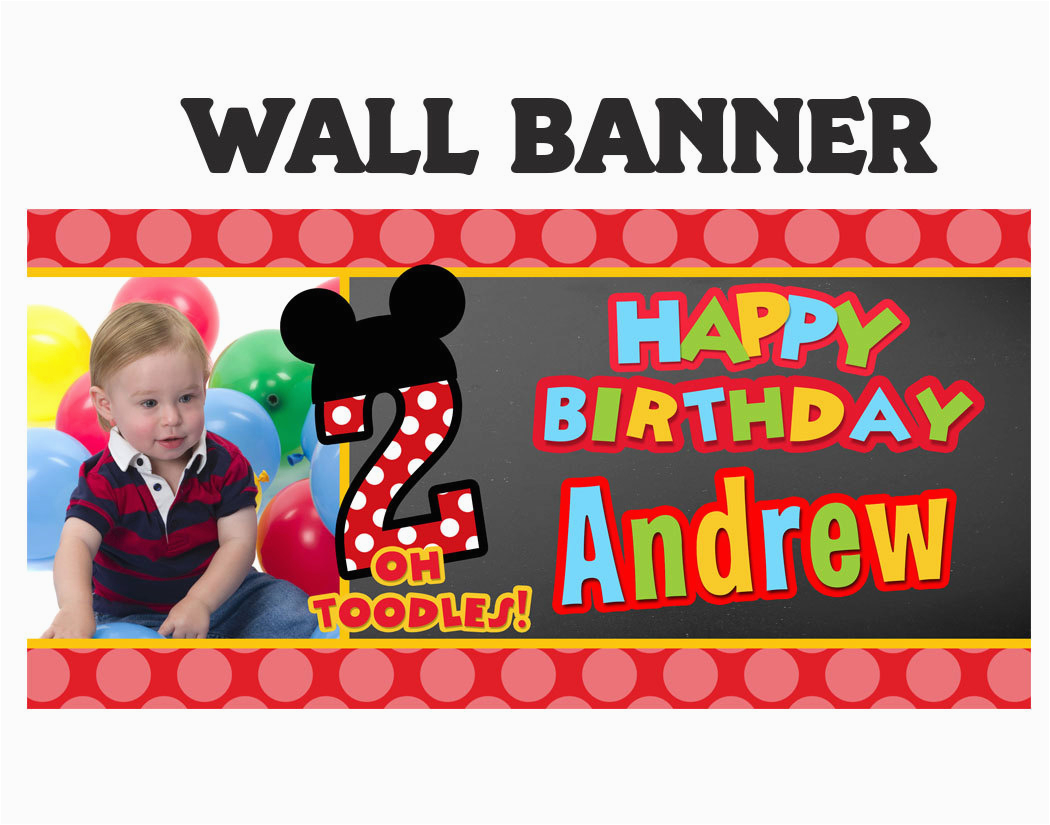 mickey mouse birthday banner personalize