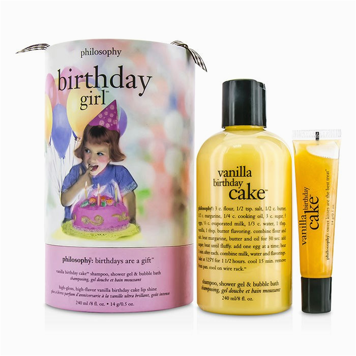 birthday day girl set vanilla birthday cake shampoo shower gel bubble bath 240ml8oz lip shine 14g05o