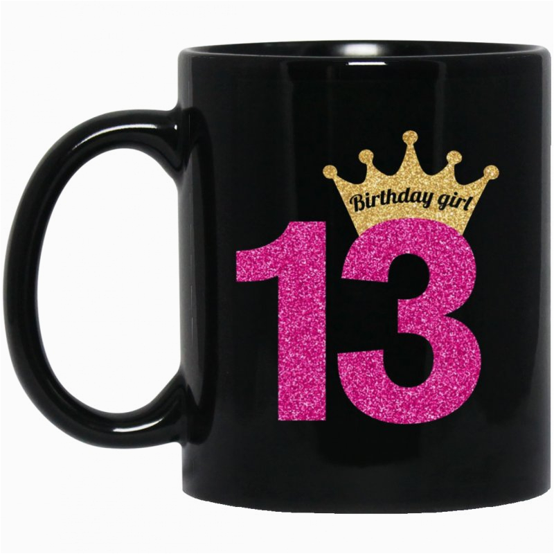 princess crown pink 13th birthday girl mug
