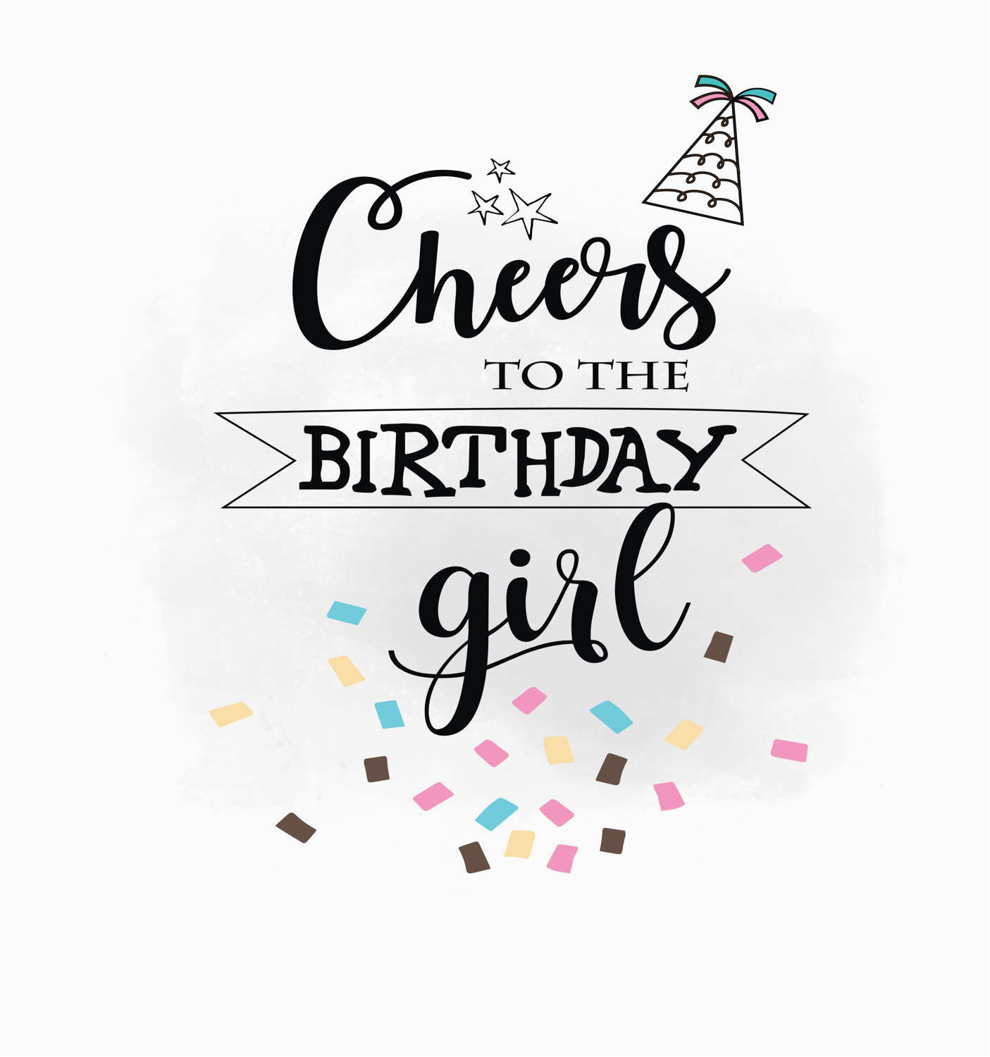 cheers to birthday girl svg clipart
